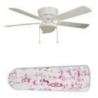 New Image Concepts Pink Toile Nursery Girls 52 Ceiling Fan with Lamp