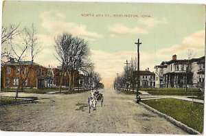Iowa, IA, Burlington, N 4th ST Scene Early Postcard  