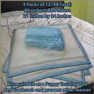 Absorbent UnderPad / Bed Liner / Training Pad 4 Packs of 12 (48 Total 