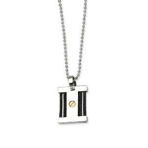  24k Gold Plated Stainless Steel Square Cable Necklace 