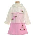 RMLA Little Girls Grey Purple Heart Fleece Hooded Zipper Jacket Size 6