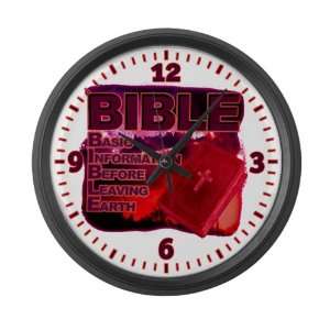 Large Wall Clock BIBLE Basic Information Before Leaving Earth