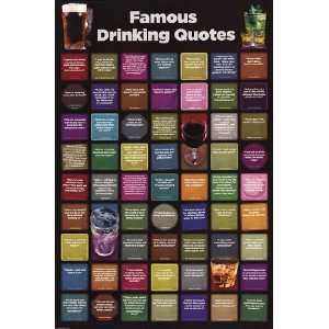  Famous Drinking Quotes by Unknown 24x36: Home & Kitchen