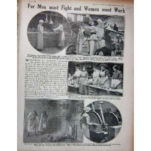  1915 WW1 Women Gas Workers Potters Butcher Shop