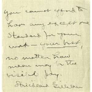 Strickland Gillilan American Poet Authentic Autographed Hand Written 