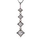    10k White Gold Princess cut Diamond Accent Cross Necklace