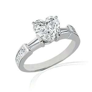 70 Ct Heart Shaped 3 Stone Diamond Enagement Ring CUT EXCELLENT 14K 