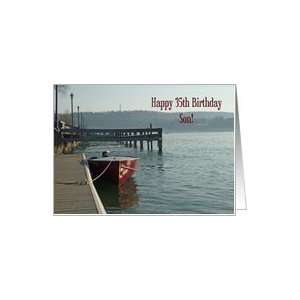  Fishing Boat 35th Son Birthday Card Card: Toys & Games