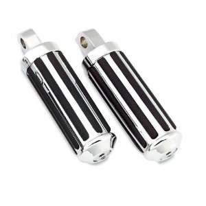  Chrome & Ribbed Rubber Small Diameter Footpegs For 1971 