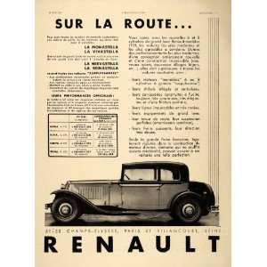  1931 French Ad Renault Vintage Car Monastella Antique 