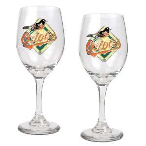  Baltimore Orioles MLB 2Pc Team Wine Glass Cup Set Sports 