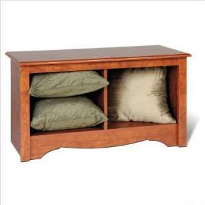    Prepac Monterey Cherry Twin Cubby Storage Bench Furniture & Decor