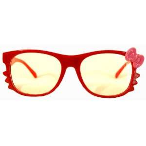  Kitty Whiskers Nerd Red w/Pink Bow Clear Lens Glasses 