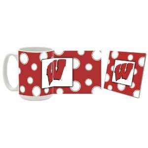  Wisconsin Mug & Coaster Gift Box Combo Wisconsin Badgers 