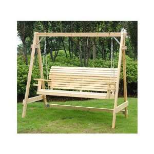    Outsunny 5 Wood Porch Swing with Chain: Patio, Lawn & Garden
