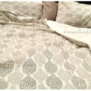 Ikea Ransby Queen Size 100% Cotton Satin 300tc Modern Scrolls Duvet 