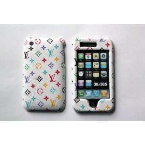 White Leather Faceplate iPhone 3g 3gs Front and Back Case Cover White 