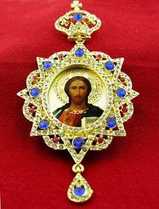 Russian Icon Pendant Christ Jesus Chain Panagia NEW   
