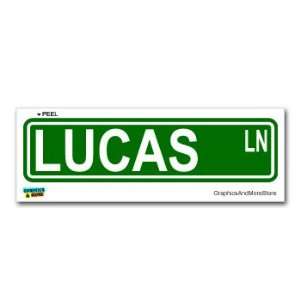  Lucas Street Road Sign   8.25 X 2.0 Size   Name Window 