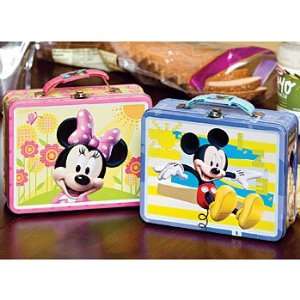    Disneys Mickey and Minnie Tin Totes Lunch Box Set 