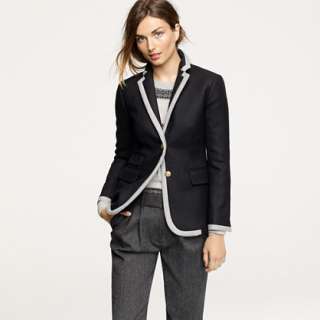 Hacking jacket in tipped double serge wool   hacking   Womens blazers 
