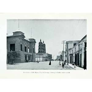 1907 Print Mexico Durango Main Street Cathedral Calle 