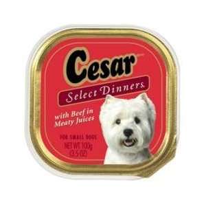  Cesar Select Dinners with Beef in Meaty Juices Dog Food 24 