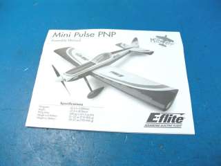   Mini Pulse XT PNP Electric R/C RC Airplane Kit DAMAGE Brushless BL ESC