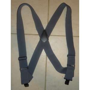  2 Mens Gray Side Clip Suspenders. Made in USA 