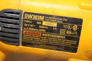 DeWalt DW303M 1 1/8 Reciprocating Saw  