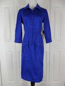 NWT Newport News Size 10 BRIGHT Blue Career Dress  