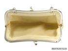 You are viewing a Gold Metallic Satin Pleats Shoulder Chain Clutch 