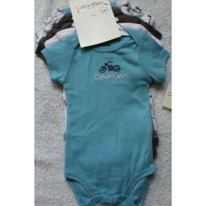   White, Blue & Grey Prints ~ Infant Bodysuit Onesies 3 6 Months: Baby