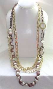 NWT CHICOS NECKLACE Chains, Ribbon, Faux Pearls & More  