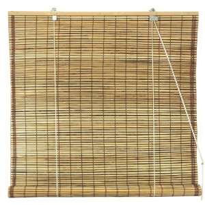 Comtemporary   6 ft. Classic Burnt Bamboo Roll Up Design Window Blinds 