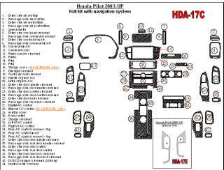 Honda Pilot 03 05 Wood Chrome Dash Trim Kit Parts  