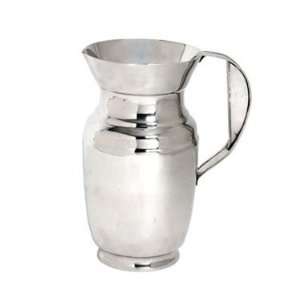 Polished Stainless Steel 64 Oz. Water Pitcher With Ice Guard:  