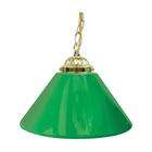   Poker Plain Green 14 Inch Single Shade Bar Lamp   Brass hardware