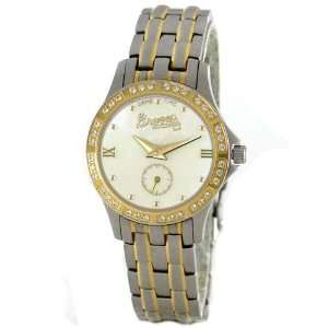 Atlanta Braves Silver/Gold Womens Legend Diamond Wrist Watch:  