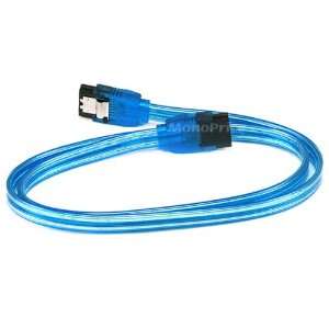  SATA2 Cables w/Locking Latch / UV BLUE   24 Inches 