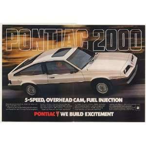 1983 Pontiac 2000 5 Speed Overhead Cam Fuel Inject Print 