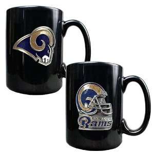 St. Louis Rams NFL 2pc Coffee Mug Set Helmet/Primary Logo:  