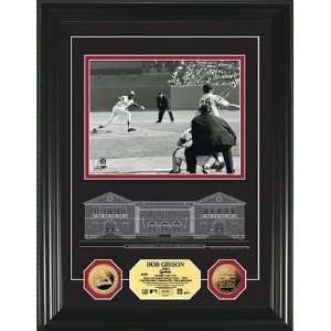  Bob Gibson Hall of Fame Archival Etched Glass Framed 6 x 