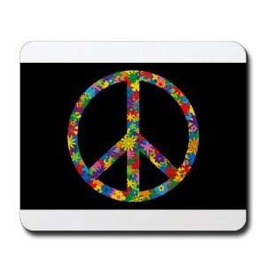  Mousepad (Mouse Pad) Peace Symbol Flowers 60s Everything 