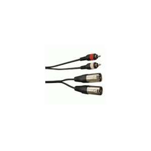   Male RCA Stereo Plug to 2 x Male XLR Plug Cable 