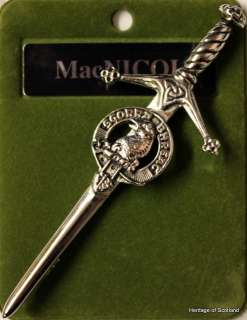 MacNicol Clan Crest Chrome Celtic Kilt Pin Scottish New  