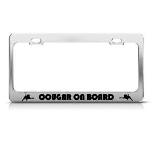  Cougar On Board Metal license plate frame Tag Holder 