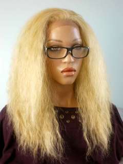 KINKY NATURAL STRAIGHT LACE FRONT SYNTHETIC WIG BLONDE  