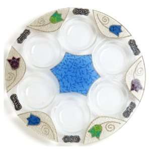   Plate with Flowers, Star of David and Metal Plaques 