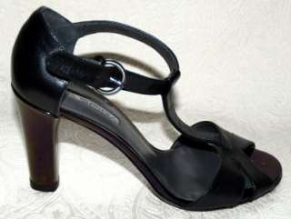 179 AK ANNE KLEIN shoes T strap Black Vixen 10 Sandals  